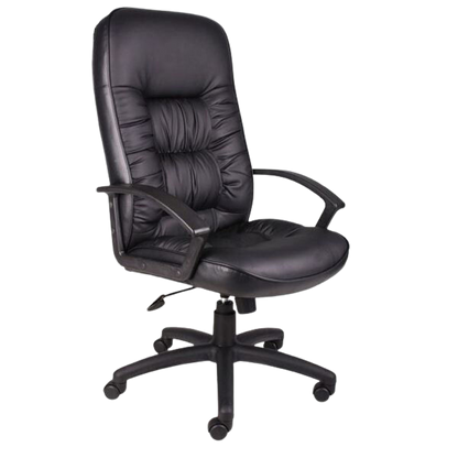 Executive High-Back Leather Plus Boss Chair - Black