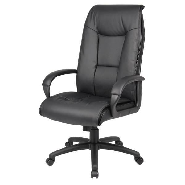Executive Comfort: Boss High Back Padded Chair in Black
