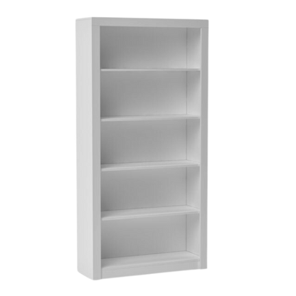 Modern White Bookcase with Five Shelves by BRV